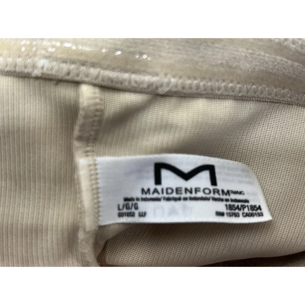Maidenform Shapewear Briefs Womens Large Beige High Waist Control Microfiber